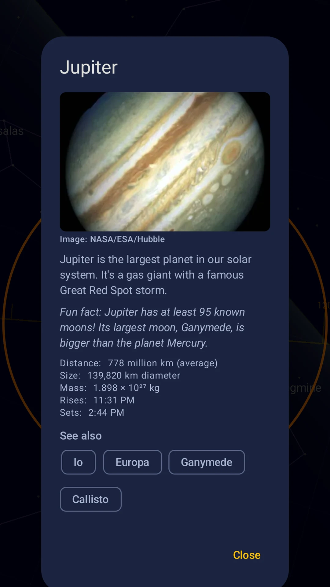 Sky Map screenshot